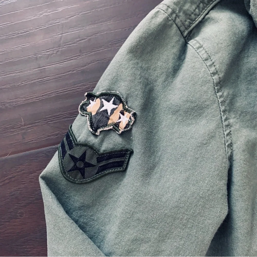 Bethany Mota Cute Top Gun Inspired Green Army Military Bomber Jacket | Size: M
